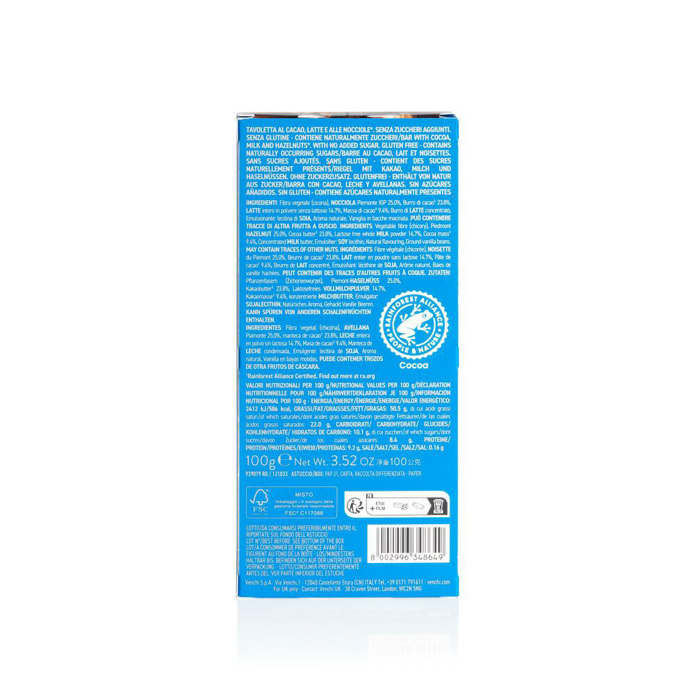 Tavoletta Nocciolata Latte NO Zuccheri Aggiunti 100 g