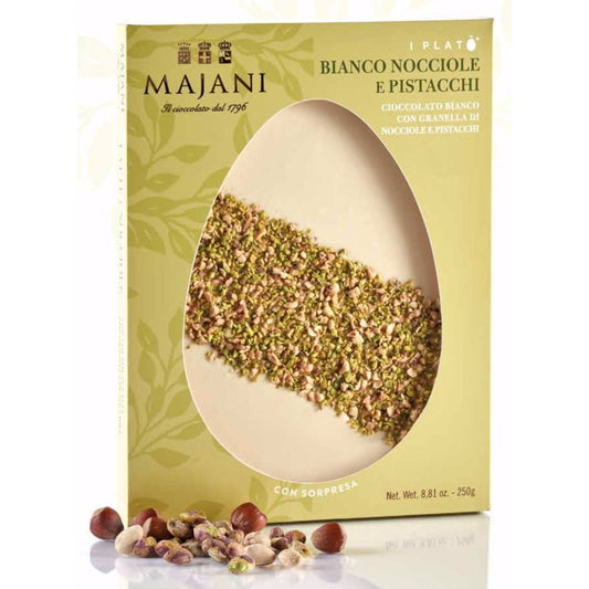 Uovo Platò Bianco, Pistacchi e Nocciole 250g - Majani